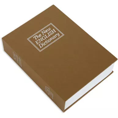 Bulldog Cases Diversion Pistol Vault Safe | 10.5″x7.75″x2.75″ | Foam Interior | Brown Finish | Book with Combination Lock | BD1182