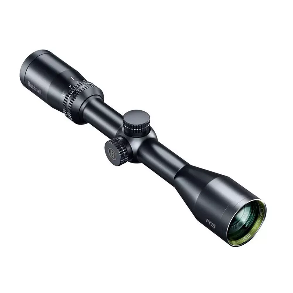 Bushnell R3 Rifle Scope 3-9×40 1″ SFP Multi-X Black Hang Box