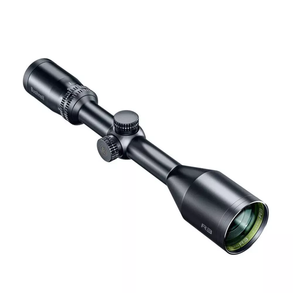 Bushnell R3 Rifle Scope 3-9×50 1″ SFP Multi-X Black Hang Box
