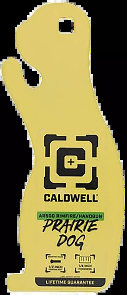 Caldwell AR500 Steel Prairie Dog Target - 1/4" Thick Rimfire/Handgun Yellow 4002313