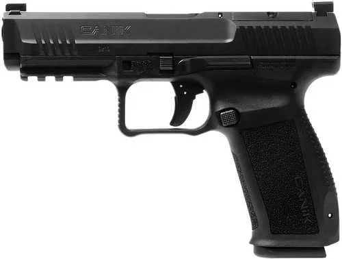 Canik Mete SFT One Series 9mm Luger 18+1 4.46" Black Barrel, Black Cerakote Steel Optic Ready/Serrated Slide, Black Polymer Frame w/Picatinny Rail, Interchangeable Backstrap Grip, Shield RMSc/RMS Footprint
