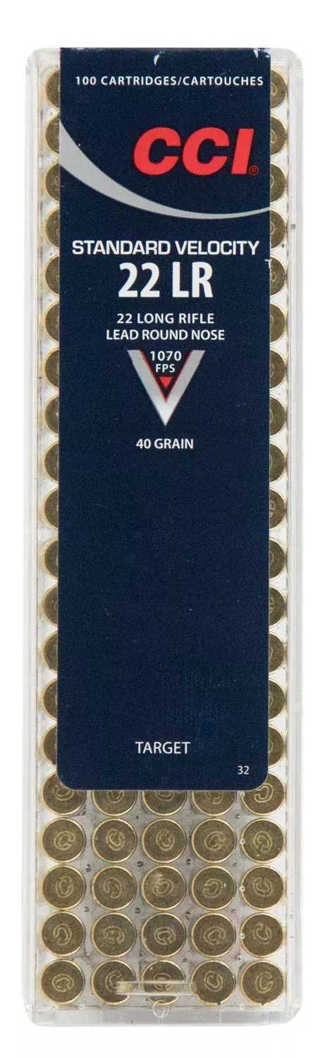 CCI 0032 Standard Velocity22LR 40gr Lead Round Nose 100 Per Box/50 Case
