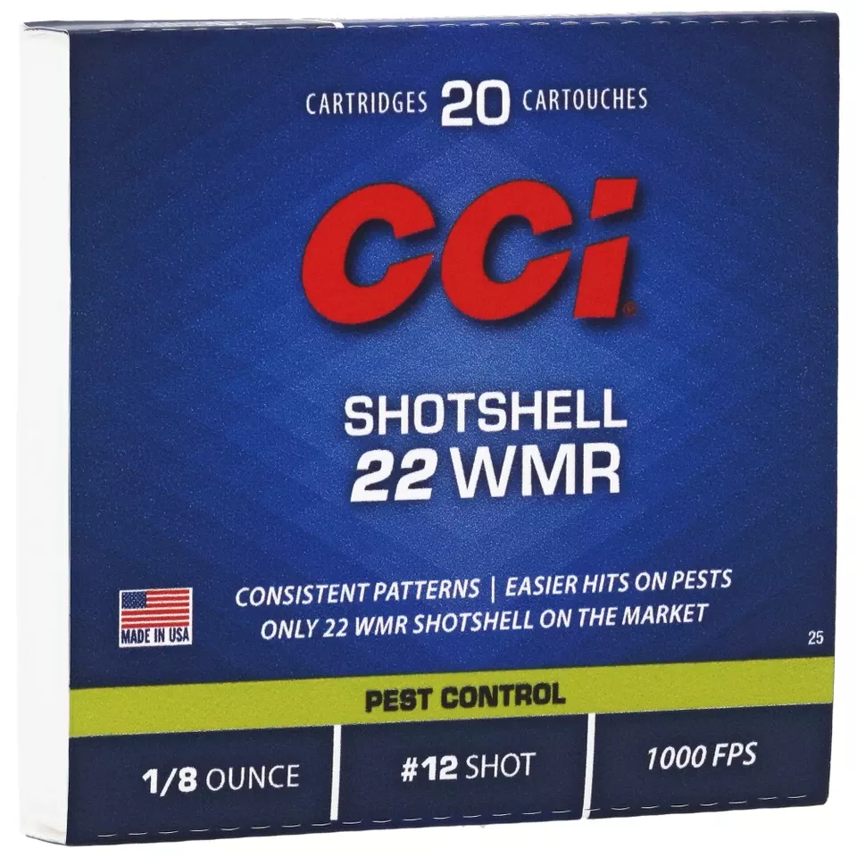 CCI 22WMR Shotshell Ammunition - 20 Rounds per Box, 2000 Rounds per Case