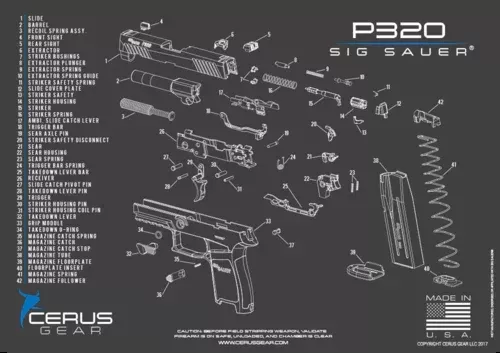 Cerus Gear Sig P320 Schematic Gray/blue