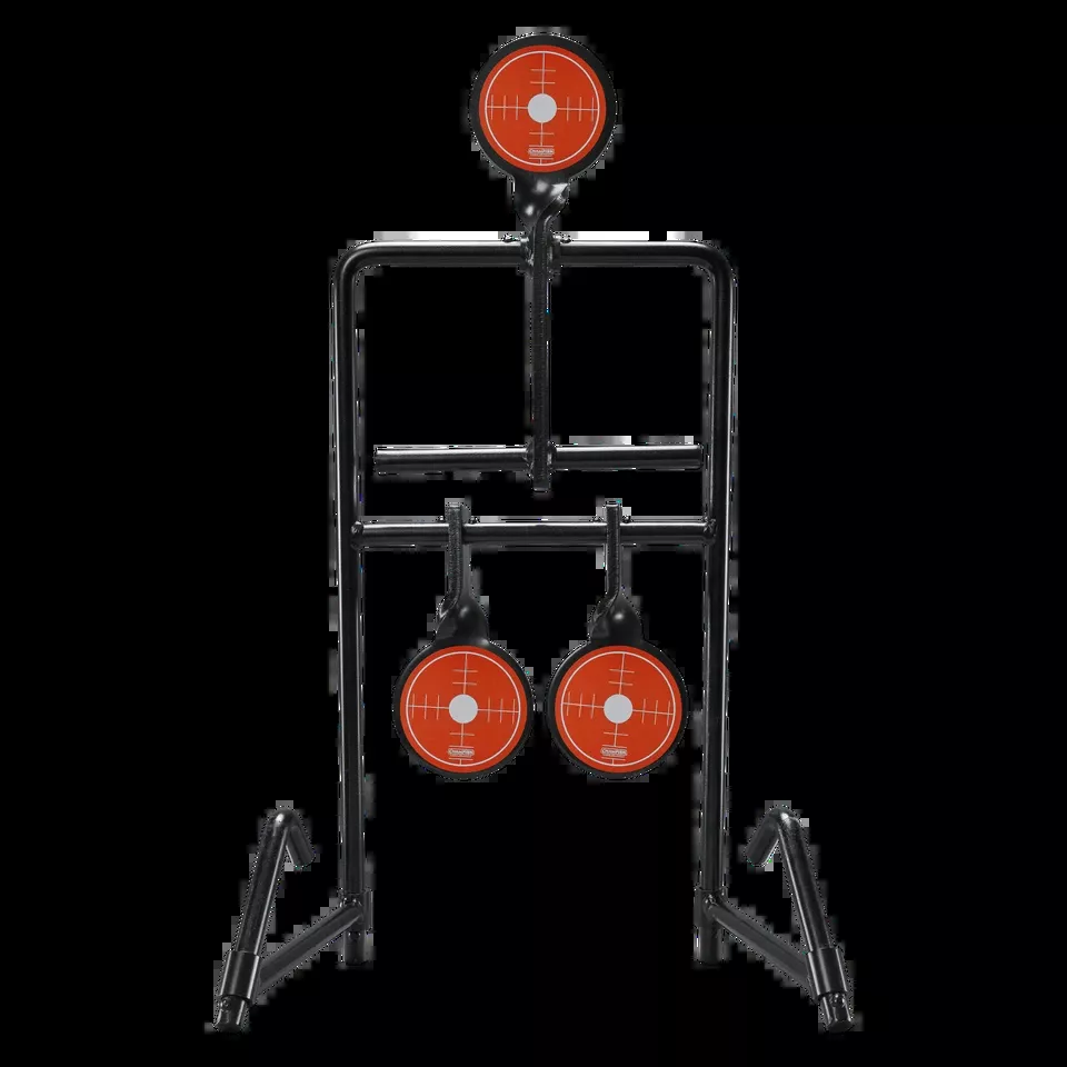 Champion Auto Reset Handgun Target System - 3 Standing Targets (Black/Orange)
