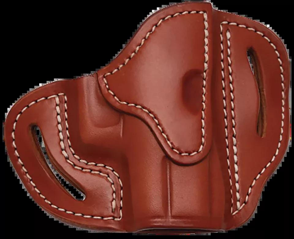 Classic Brown Leather Belt Slide Holster for Glock 43/Sig P365/Walther PPK - Right Handed