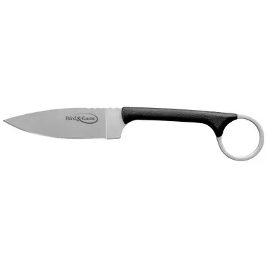 Cold Steel Bird & Game | Fixed Blade Knife | AUS 8A/Stainless | Plain | Drop Point | Secure-Ex Neck Sheath With Bead Chain Lanyard | 3.5″ | Polymer | CS-20A