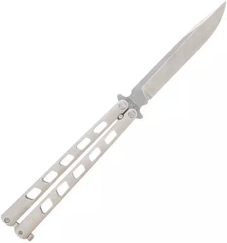 Cold Steel CSFL43Arc Arc Angel Balisong Butterfly 5.45" Folding Clip Point Plain Satin S35VN SS Blade, Aluminum Handle