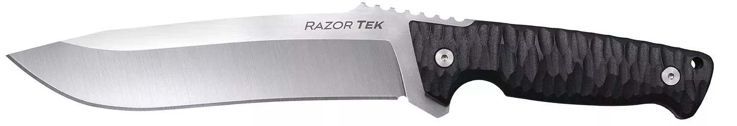 Cold Steel CSFX65RZR Razor Tek EDC 6.50″ Fixed Clip Point Plain Satin 4116 Krupp SS Blade, 6.13″ Black Textured