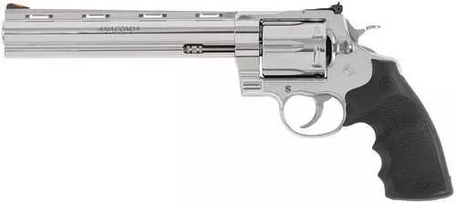 Colt Anaconda 45 Colt (Long Colt) 6 Shot 8" Stainless Vent Rib Barrel, Cylinder & Frame, Black Grip