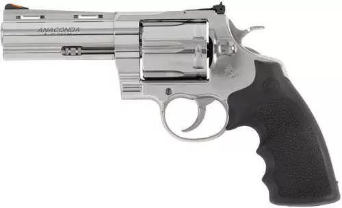 Colt Anaconda 45 Colt (Long Colt) 6rd Shot 4.25" Stainless Vent Rib Barrel, Cylinder & Frame, Black Grip