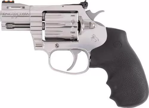 Colt King Cobra 22 LR 10 Shot 2" Stainless Vent Rib Barrel, Stainless Cylinder & Frame, Black Rubber Grip