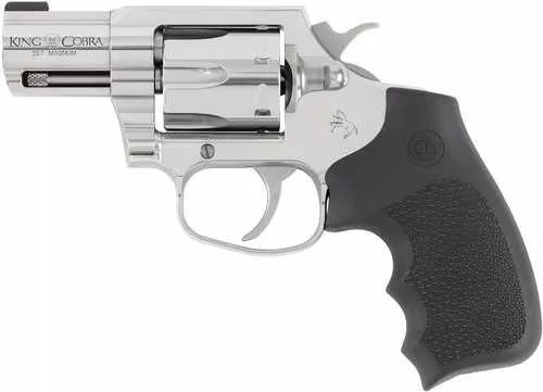 Colt King Cobra 357 Mag 6 Shot 2" Stainless Steel Barrel, Cylinder & Frame, Black Hogue Overmolded Grip, Exposed Hammer, DA/SA