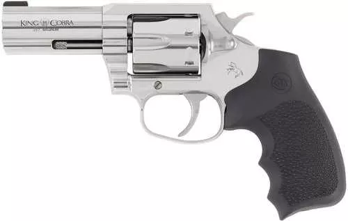 Colt King Cobra 357 Mag 6 Shot 3" Stainless Steel Barrel, Cylinder & Frame, Black Hogue Overmolded Grip, Exposed Hammer