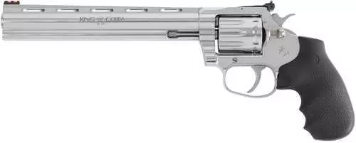 Colt King Cobra Target 22 LR 10 Shot 8" Stainless Vent Rib Barrel, Stainless Steel Cylinder & Frame, Black Hogue Overmolded Grip, Exposed Hammer