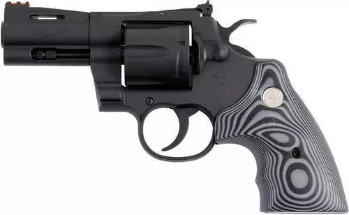 Colt Python 357 Mag/38 Special 6 Shot 3" Matte Blued Vent Rib Carbon Steel Barrel, Cylinder & Frame, Black/Gray G10 Grip, Exposed Hammer