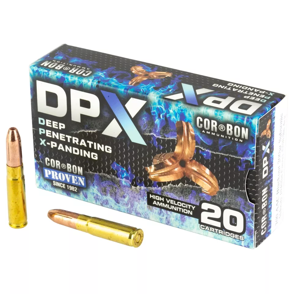 CORBON DPX AAC 300 Blackout 200 Grain Ammunition - 20 Rounds per Box, 500 Rounds per Case