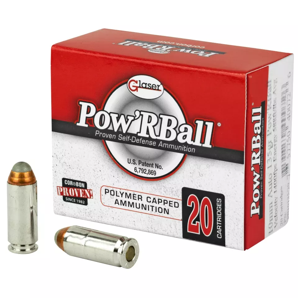 CORBON Pow'RBall 10mm 135gr Ammunition - 20 Rounds per Box, 500 Rounds per Case