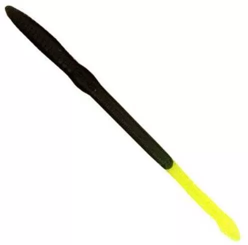 Creme Lure Co / Knight Crème 6" Scoundrel Worms 4pk Black/Chartruese 143-66-7