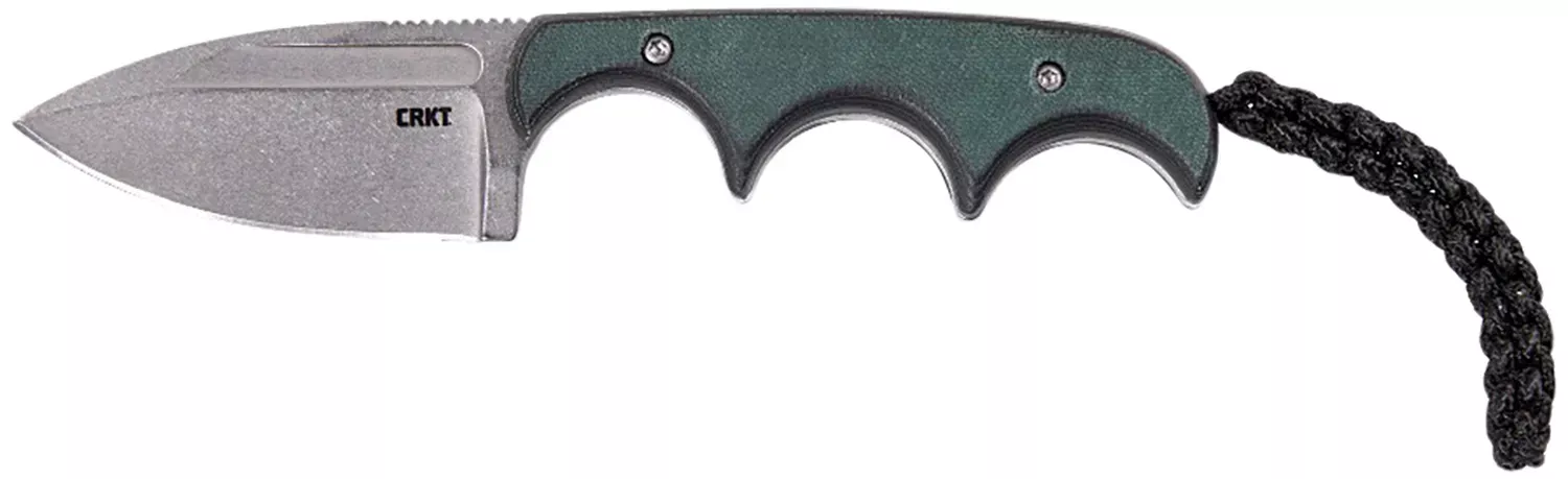 CRKT 2396 Minimalist 2.15″ Fixed Spear Point Plain Stonewashed 8CR13MOV SS Blade/Green Polished Resin Infused Fiber Handle