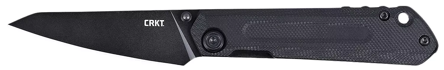 CRKT 2670 Straight EDC Compact 2.60″ Folding Wharncliffe Plain Black Oxide D2 Steel Blade, Black G10 Handle