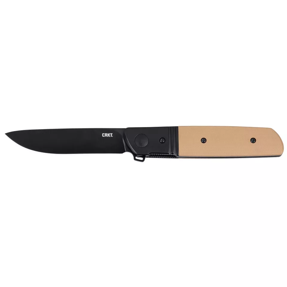 CRKT Bamboozled 3.34" Plain Edge Knife - Brown Handle