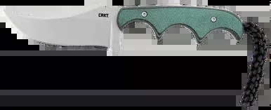 CRKT Minimalist Persian Fixed Blade Knife 2.76″ Trailing Point 8Cr10MoV Bead Blasted Blade Resin Infused Fiber Handle Black/Green