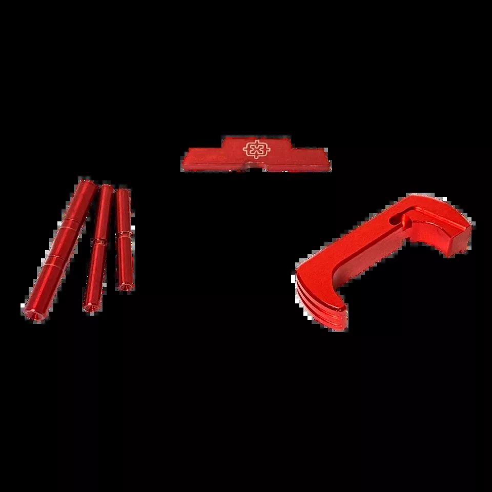 Cross Armory CRGOKRD 3-Piece Kit for Glock Gen1-3, Red Anodized Steel/Aluminum