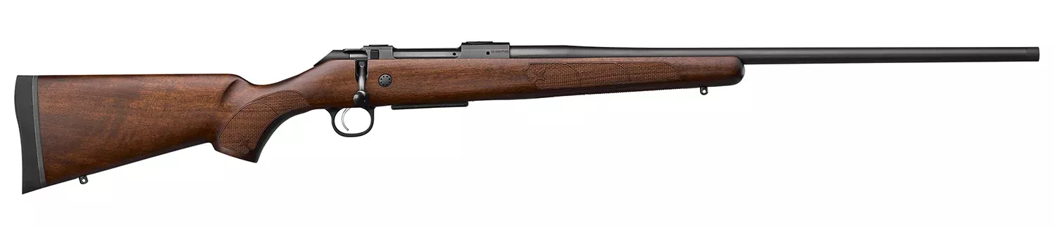 CZ-USA 07720 600+ American 308 Win 5+1 20″ Black Nitride Threaded Barrel, Black Nitride Steel Drilled & Tapped Receiver, Turkish Walnut Fixed Stock