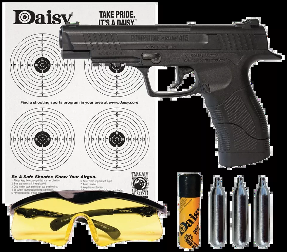 Daisy 415 Powerline Kit: CO2 BB Gun with Accessories and Fiber Optic Sight