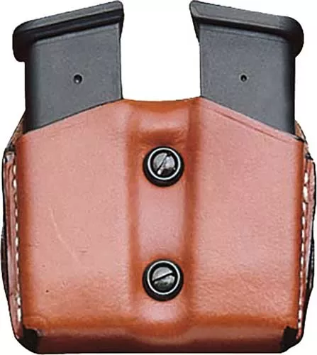 DESANTIS DOUBLE MAG POUCH OWB – LEATHER SIG P365 TAN