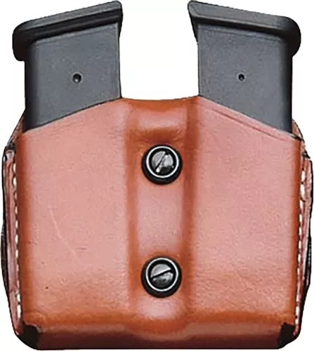 DeSantis OWB Double Mag Pouch for Single Stack 9mm/.40 Leather