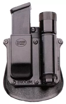 Double Stack Paddle Style Mag Pouch with Flashlight Holder