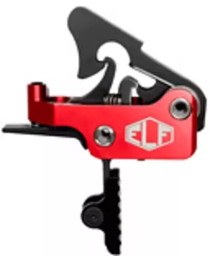 Elftmann Tactical Apex Pro | Adjustable Trigger | Straight with Black Shoe | Fits AR-15 | Anodized Finish | Red | APEX-PRO-B-S
