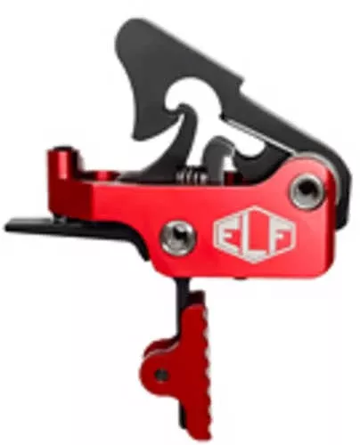 Elftmann Tactical Apex Pro | Adjustable Trigger | Straight with Red Shoe | Fits AR-15 | Anodized Finish | Red | APEX-PRO-R-S