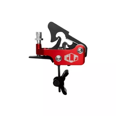 Elftmann Tactical Apex Pro | FA | Adjustable Trigger | Curved with Black Shoe | Fits AR-15 | Anodized Finish | Red | APEX-PRO-B-S-FA