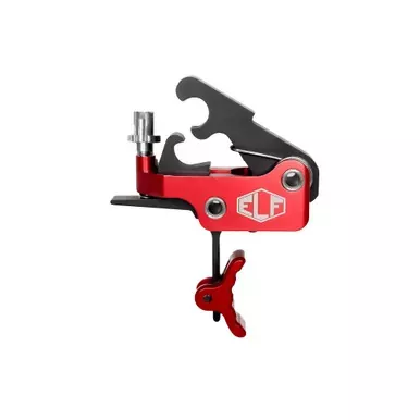 Elftmann Tactical SE | FA | Adjustable Trigger | Curved with Red Shoe | Fits AR-15 | Anodized Finish | Red | SE-R-C-FA