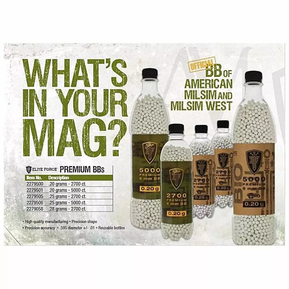 Elite Force Airsoft BIO BBs .28 gram – 2700/ct