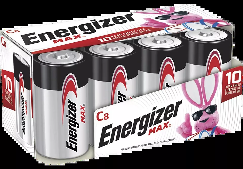 Energizer MAX C Alkaline Batteries 1.5V, 8-Pack (12 Count)