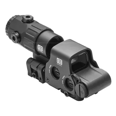 EOTech Holographic Hybrid Sight V | Night Vision Compatible Sight | 68MOA Ring with (4) 1 MOA Dots | Matte Finish | Black | Side Buttons | Includes EXPS3-4 & G45 5X Magnifier With QD Switch-to-side Mount | HHS V