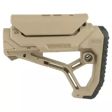 F.A.B. Defense GL-Core CP AR-15 Buttstock | Fits Mil-Spec And Commercial Tubes | Adjustable Cheek Rest | Tan | FX-GLCORECPT