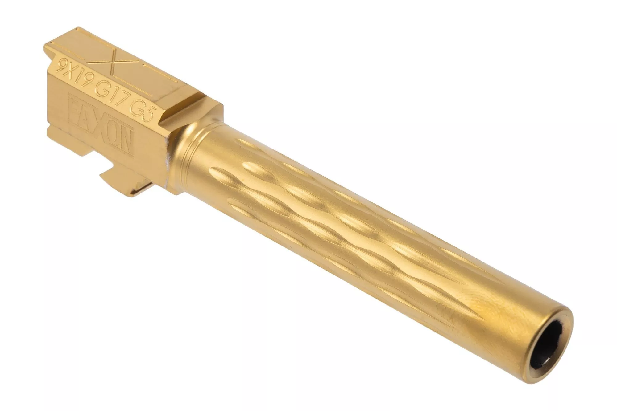 Faxon Firearms Match Series Flame Fluted 9mm Barrel Fits Glock 17 Gen 5 TiN