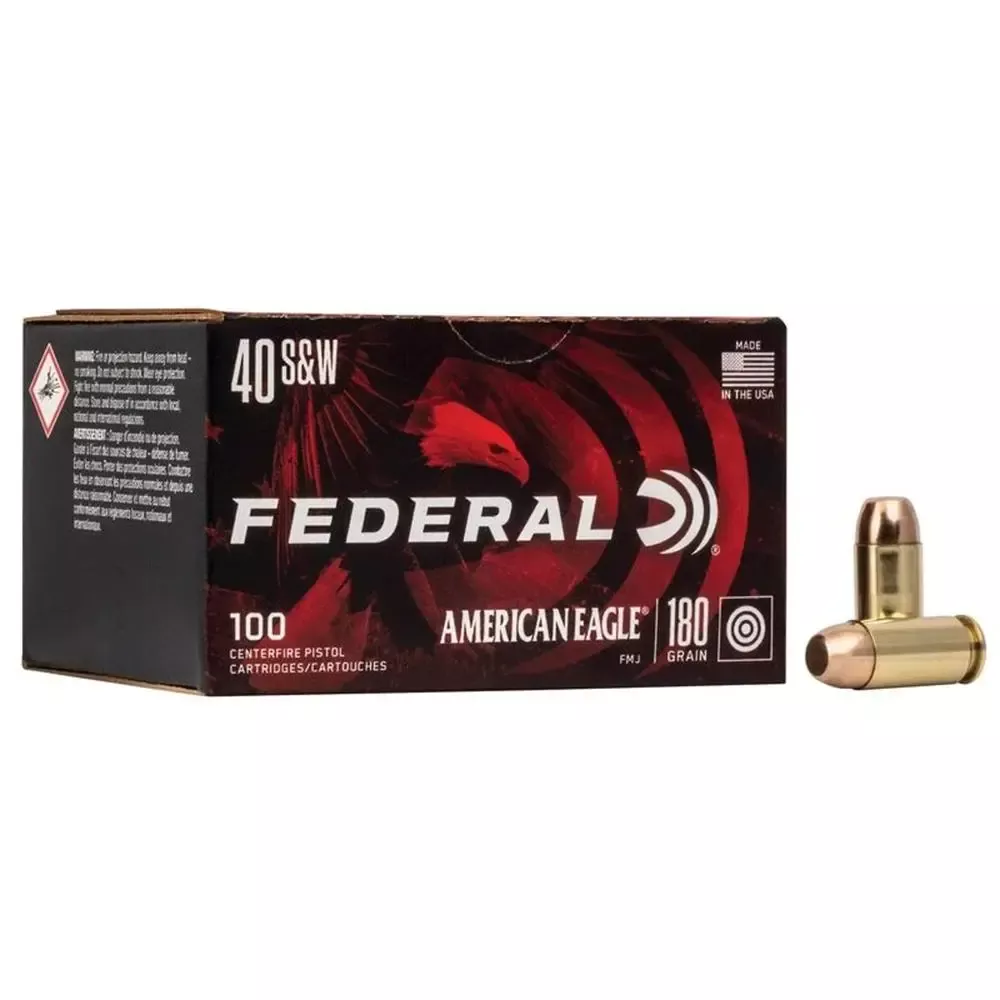 Federal 40 S&W 180 Grain Full Metal Jacket Ammo 500RD