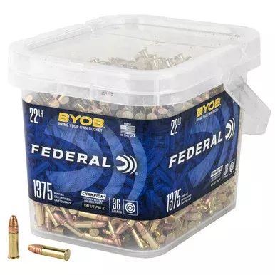 Federal Champion BYOB 22 LR Rimfire Ammunition 36 Grain CPHP 1260 fps 1375 Rounds
