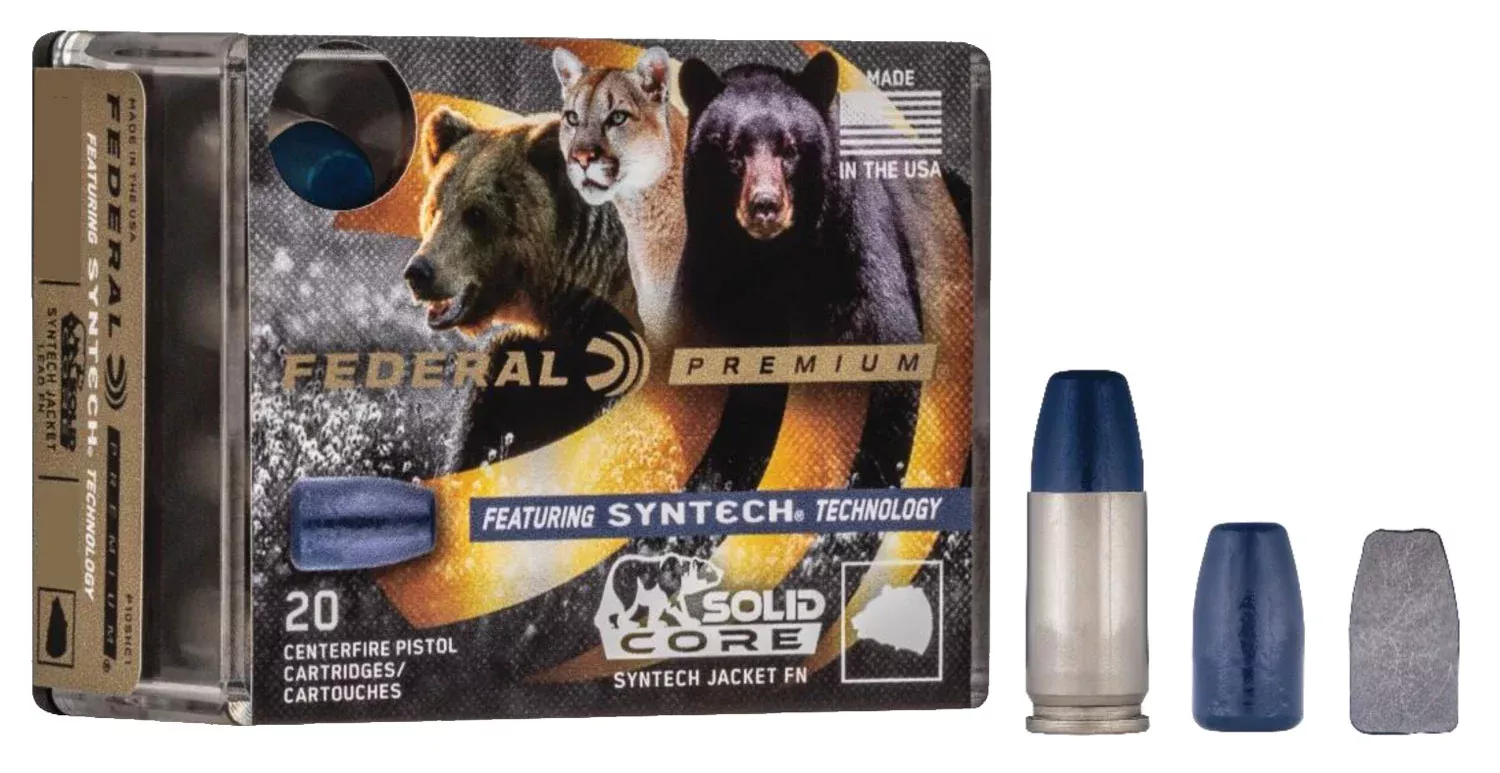 Federal P357SHC1 Premium357Mag 180gr Solid Core Synthetic Flat Nose 20 Per Box/10 Case