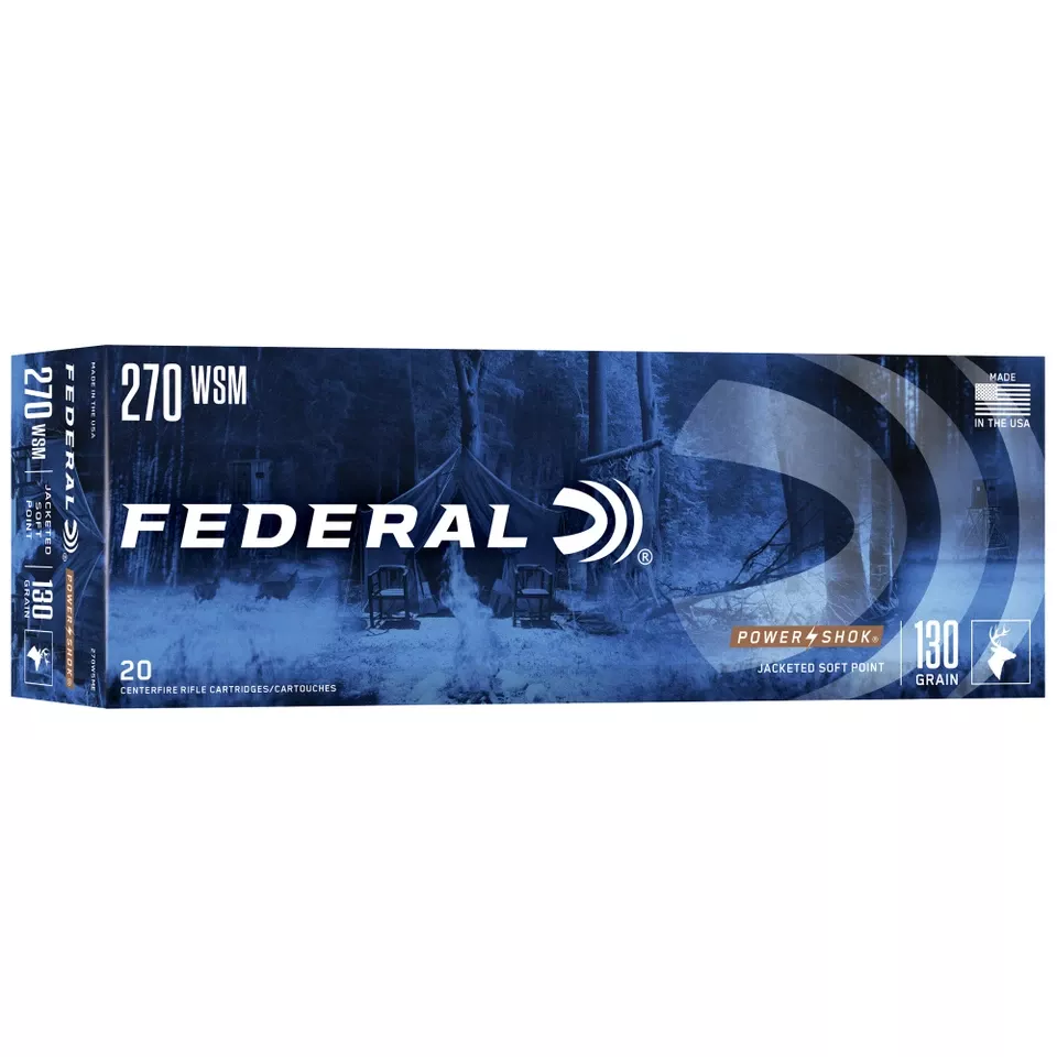 Federal Power-Shok 270 WSM 130 Grain Soft Point Ammunition - 20 Rounds/200 Rounds
