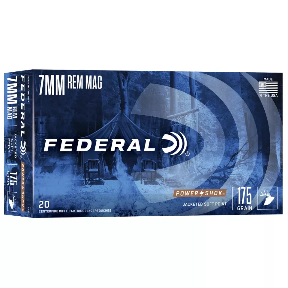 Federal Power-Shok 7mm Remington 175 Grain Soft Point Ammunition - 20 Rounds/200 Rounds