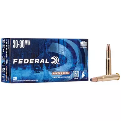 Federal Power-Shok Ammo | 30-30 Winchester | 150 Grain | Soft Point Flat Nose | 20 Round Box | 3030A