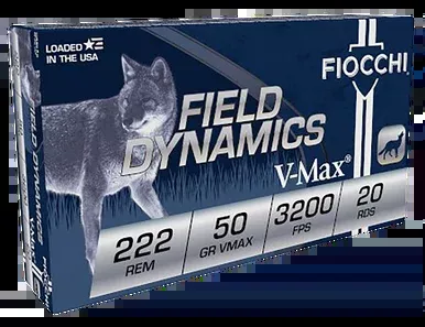 Fiocchi .222 Remington Ammo 50 Grain Polymer Tip Box of 20