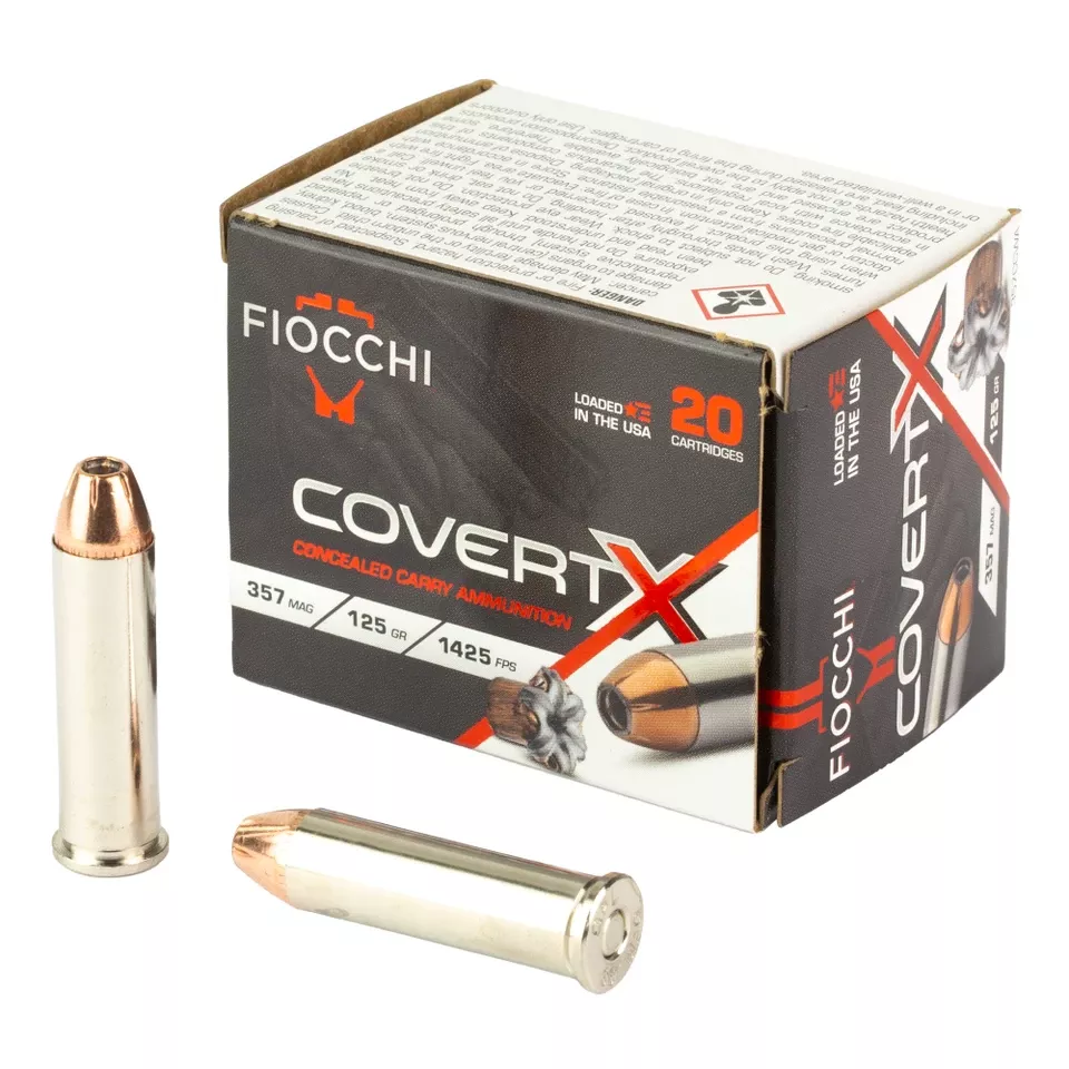 FIOCCHI COVERT X .357 MAGNUM 125 GRAIN AMMUNITION - 20 ROUNDS/200 ROUNDS